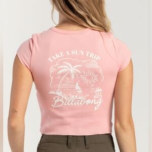 Billabong Take A Sun Trip Peachy Pink Baby Tee XL - New With Tags